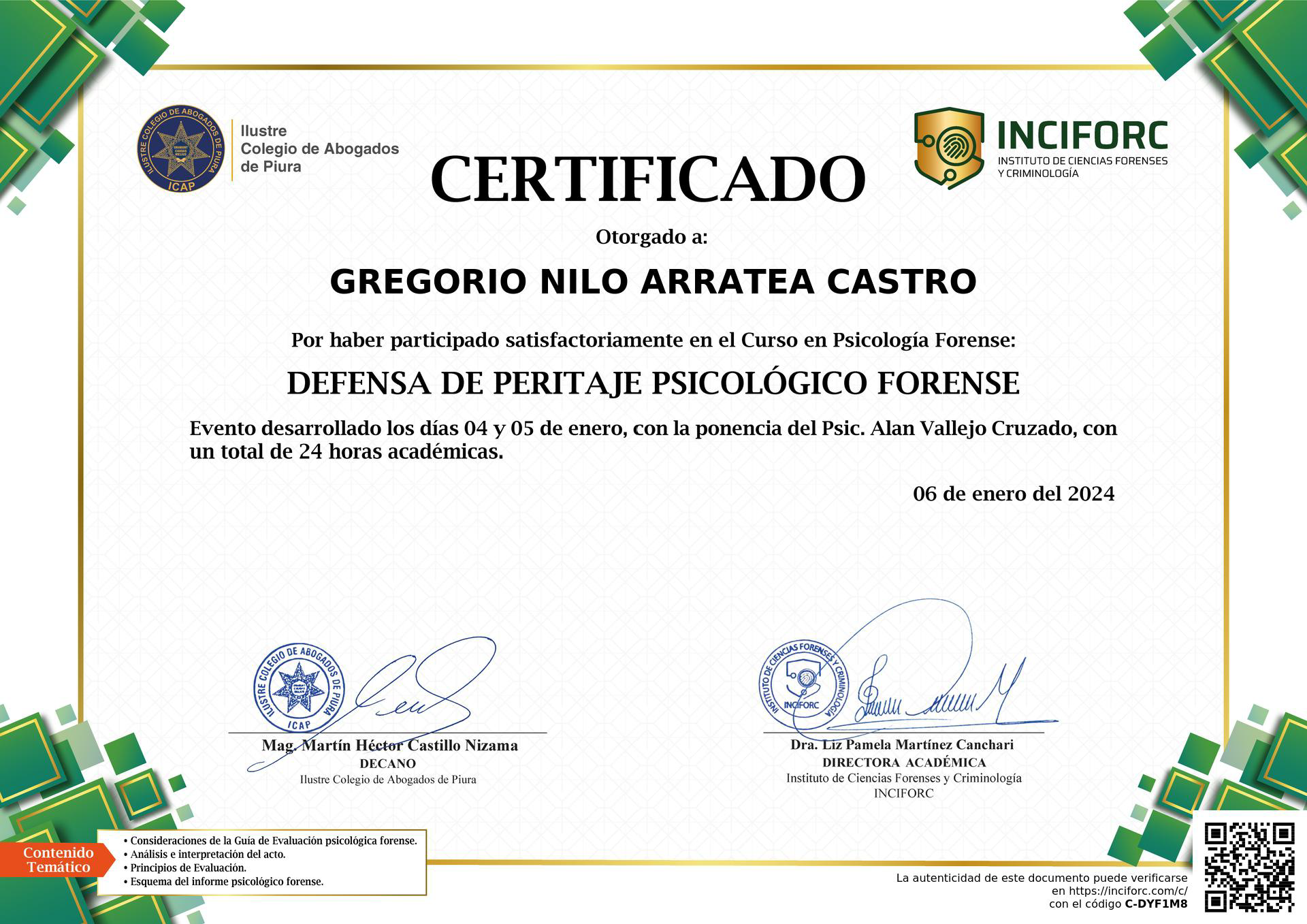 certificado principal